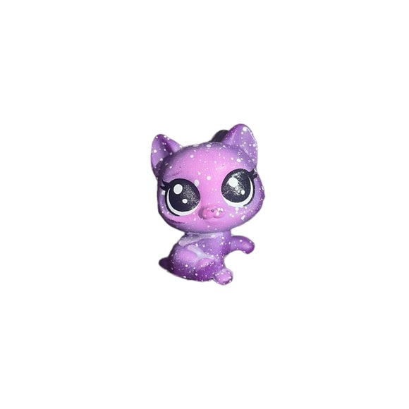littlest pet shop # 3-39 bellatrix catena purple kitty cat kitten white spots - Picture 7 of 8